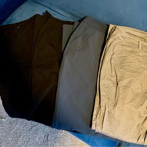 Set of Four Pants in Black, Gray, and Blue